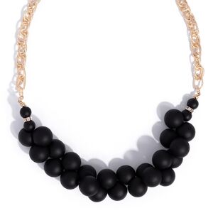 Paparazzi Black and Gold Statement Necklace Clustered Court Beaded Fashion